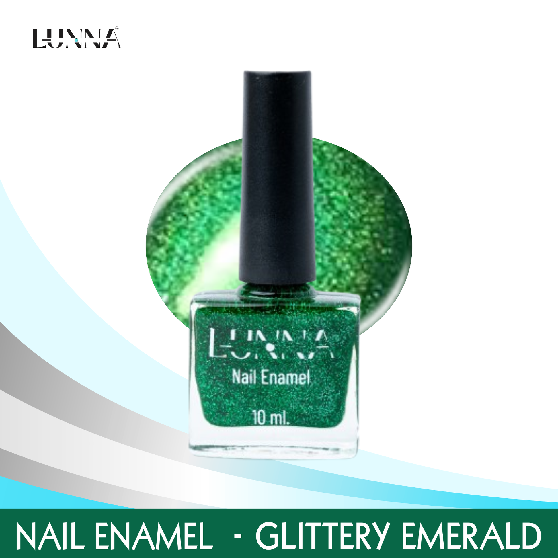 GLITTERY EMERALD NAIL ENAMEL