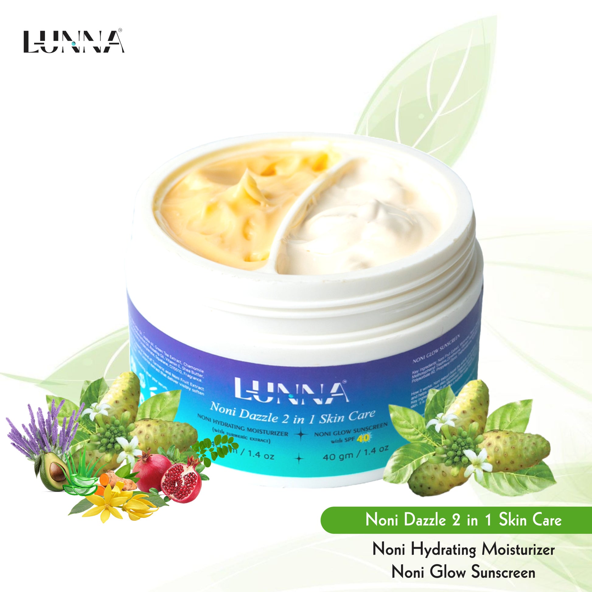 LUNNA NONI DAZZLE 2 IN 1 SKIN CARE-80 gm (40gm+40gm)