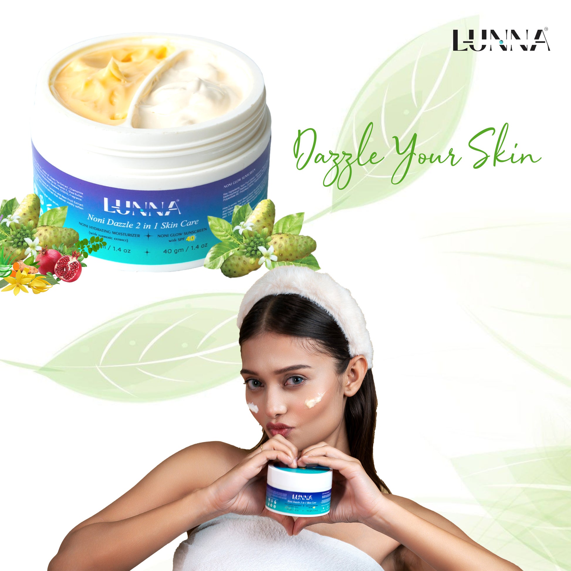 LUNNA NONI DAZZLE 2 IN 1 SKIN CARE-80 gm (40gm+40gm)